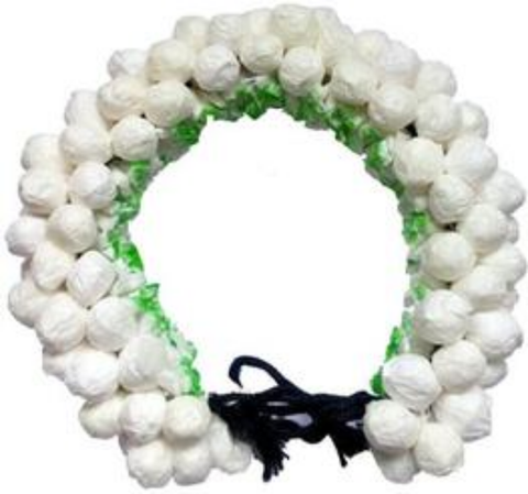 Paper Flower Half White Jasmine Band 5 line