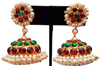 Kempu Pearl Jhumki Earrings - JMK2531
