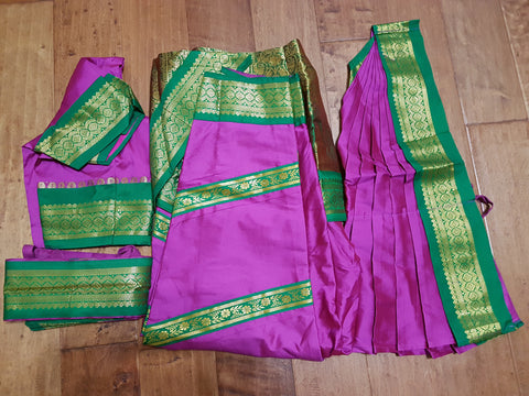 Light Pink with Green Gold Border