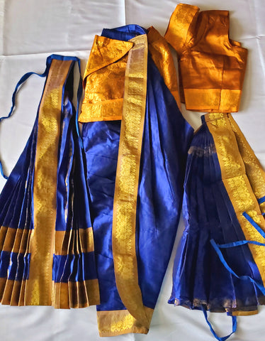 Kuchipudi Costume Blue Mustard