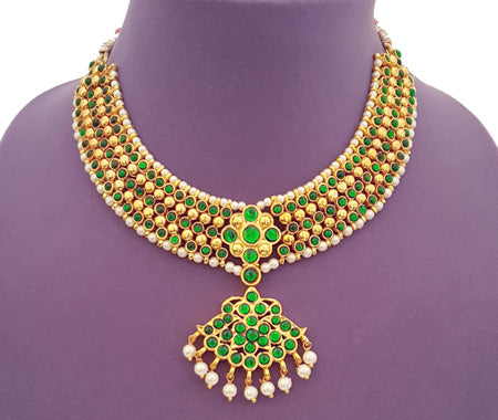 Kuchipudi Bharatanatyam Short Necklace - SN2226G