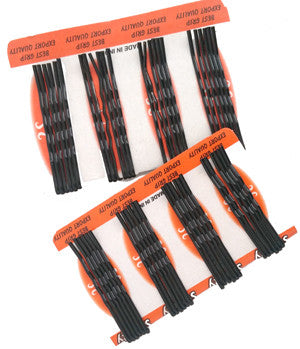 Flat Head Black Hairgrip Bobby Pins - 12 pairs