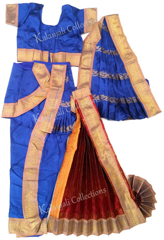 Readymade Kuchipudi Costume - Blue & Red