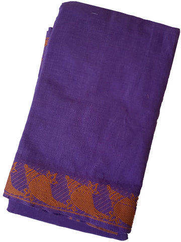 Shankam Dance Practice Saree - Royal Purple Orange border