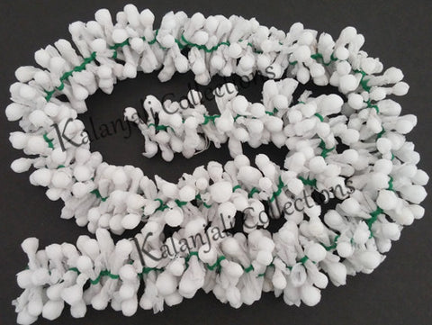 Paper Flower White Malli Stream- 1 meter