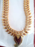 Red Enamel Kerala Pallak Set Indian Classical Dance-KRL702R