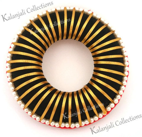 Hard hair ring Pearls & Gold Lace