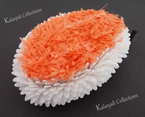 Plastic White and Orange Oval Flower Band