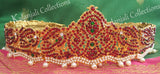 Kempu and Pearl Waist Belt - Oddiyanam