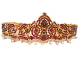Kempu and Pearl Waist Belt - Oddiyanam