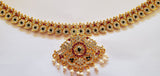 Multi Color Stones Mango Dance Jewelry Set Kuchipudi Bharatanatyam STNSET819