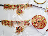 Multi Color Stones Dance Jewelry Set Kuchipudi Bharatanatyam STNSET818