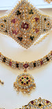Multi Color Stones Dance Jewelry Set Kuchipudi Bharatanatyam STNSET812