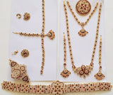 White and Maroon Stones Dance Jewelry Set for Kuchipudi Bharatanatyam STNSET821