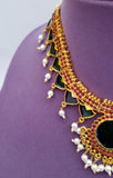 Kerala Green Enamel Palakka Short Haaram - SN2244