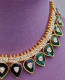 Kerala Green Enamel Palakka Short Haaram - SN2244 - SN2243