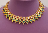 Kerala Green Enamel Palakka Short Haaram - SN2244 - SN2242