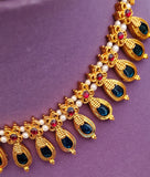 Sapphire Enamel Palakka Kerala Short Necklace - SN2241