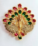 Multi Color Enamel Peacock Jada Billa 9 Pieces