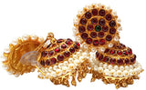 Red Kempu Pearl Jhumki Earrings - JMK2530R