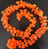 Synthetic Cloth Orange Jasmine Stream- 1mtr