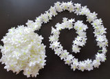 Synthetic Cloth White Jasmine Stream- 1mtr