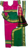 Bharatanatyam Dress Deep Pink Dark Green