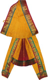 Bharatanatyam Dress Orange Multi Color Border