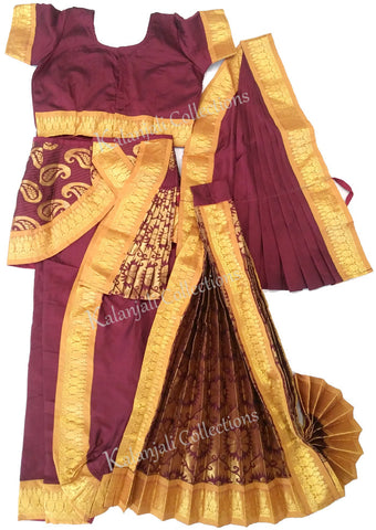 Deep Maroon with Gold Border