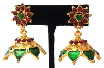 Kerala Style Palakka Earrings - EJK2606G