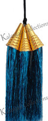Metalic Shining Fancy Kunjalam - Navy Blue
