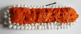 Half White Paper Flower Band 3 Row White and Orange