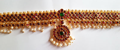 Temple Design Kempu Waist Belt - Oddiyannam