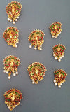 Multi Color Peacock Jada Billa 9 Pieces