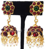 Kempu Pearl Jhumki Earrings - JMK2508