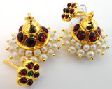 Kempu Pearl Jhumki Earrings - JMK2513
