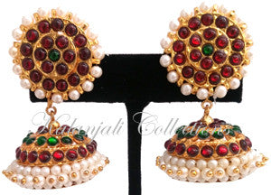 Pearl Kempu Jhumki Earrings - JMK2517G