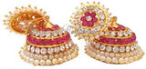 Elegant Pink Whites Stones Jhumki Earrings - JMK2519P
