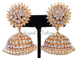 Elegant White Stones Jhumki Earrings - JMK2519W