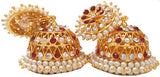 White Red Stones Jhumki Earrings - JMK2521R