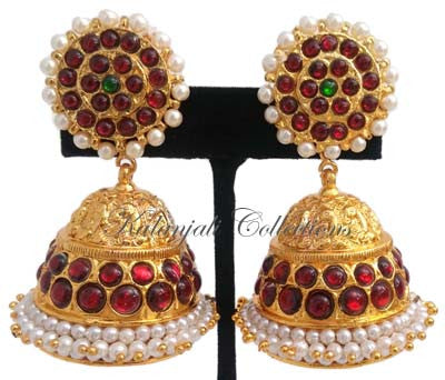 Temple Design Jhumki Earrings-JMK2524