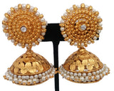 Elegant White Stones Jhumki Earrings-JMK359