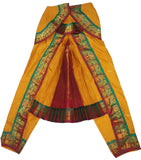 Bharatanatyam Dress Orange Multi Color Border