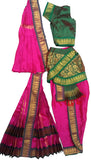 Hot Pink with Dark Green Gold Border