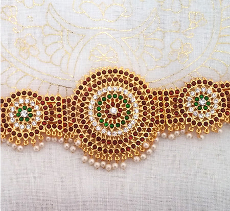 Temple Design Kempu Waist Belt - Oddiyannam