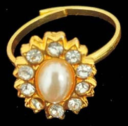 Pearl Adjustable Fingure Ring for Dance