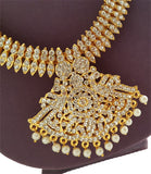 White Stones Bharatanatyam Kuchipudi Long Necklace Haaram-LN2003