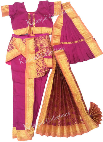 Magenta/Pink with Gold Border