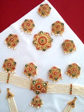 Multi Color Stones Dance Jewelry Set Kuchipudi Bharatanatyam STNSET803