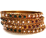 Imitation Fancy Bangle - Multi Color Pearl Bangle
